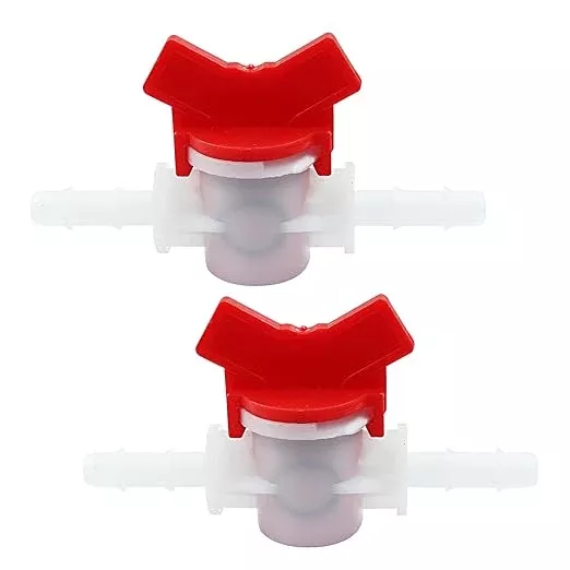 Murtenze 2Pcs 5/16 inch Hose Barbed Ball Valve Drip Irrigation Ball Valve Shut Off Switch for Drip Irrigation and Aquariums