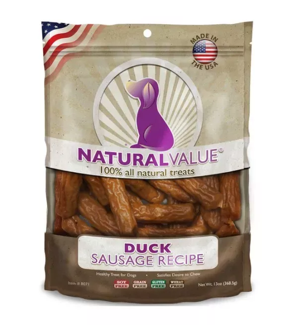natural-value-duck-sausages-soft-dog-chews-13-oz Natural Value, Duck Sausages Soft Dog Chews, 13 oz