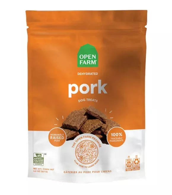 open-farm-dehydrated-pork-dog-treats-4-5-oz Open Farm, Dehydrated Pork Dog Treats, 4.5 oz