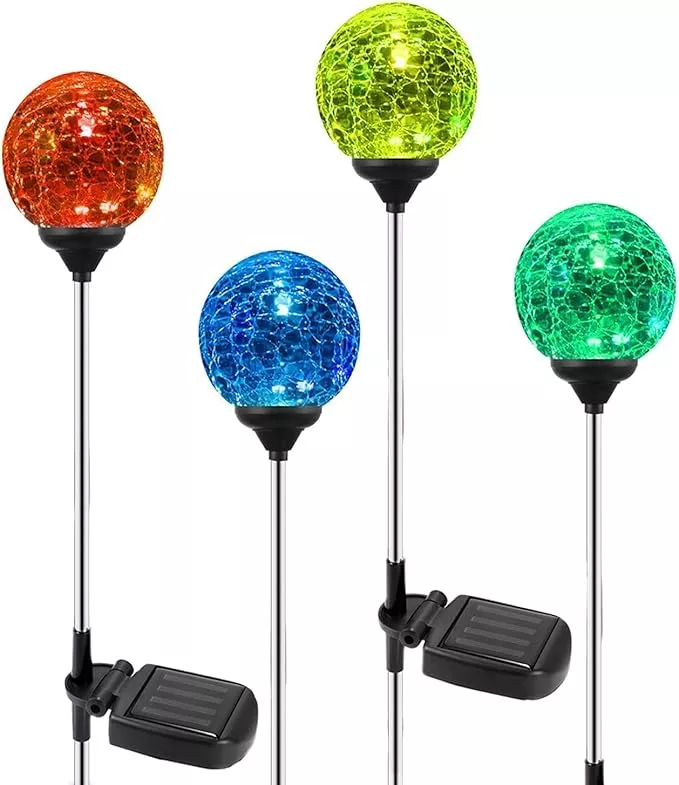 oxyled-solar-globe-lights-outdoor-4-pack-garden-stake-lights-waterproof-cracked- OxyLED Solar Globe Lights Outdoor 4 Pack Garden Stake Lights Waterproof Cracked Crystal LED Color Changing Solar Pathway Lighting Auto On/Off for Landscape Patio Yard Christmas Decoration