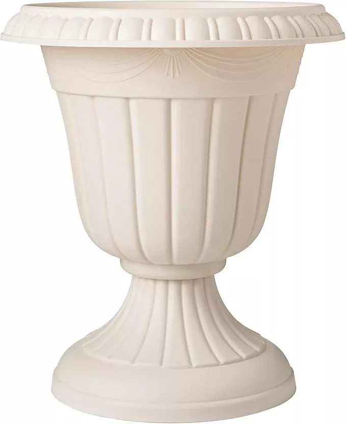 pl10bg-classic-traditional-plastic-urn-planter-indoor-outdoor-15-x-13-beige PL10BG Classic Traditional Plastic Urn Planter Indoor/Outdoor 15" x 13", Beige