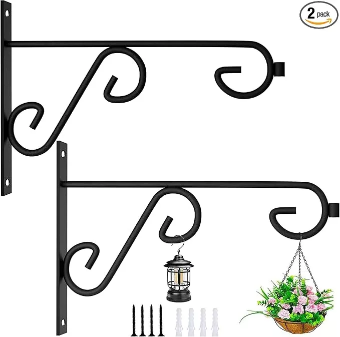 plant-hanger-hook-2-pcs-hanging-basket-hooks-6in-metal-wall-plant-hook-outdoor-o Plant Hanger Hook,2 Pcs Hanging Basket Hooks,6in Metal Wall Plant Hook for Outdoor or Indoor Hanging Flower Baskets,Bird Feeders,Solar Lanterns