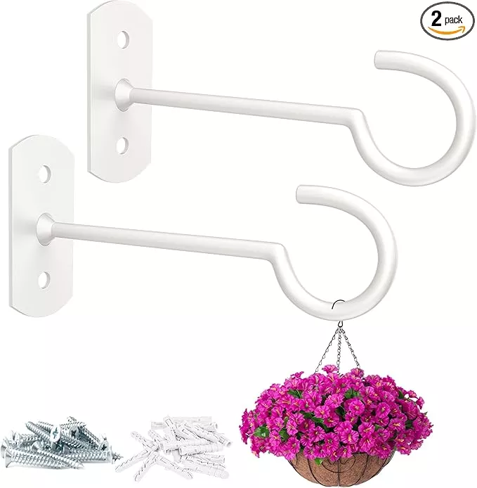 plant-hook-6inch-plant-hanger-shepherds-plant-bracket-wall-hanging-wind-chimes-l Plant Hook 6inch,Plant Hanger Shepherds Plant Bracket for Wall Hanging Wind Chimes Lanterns,Bird Feeder,Flower Basket,Home Decor Indoor & Outdoor 2 Pack
