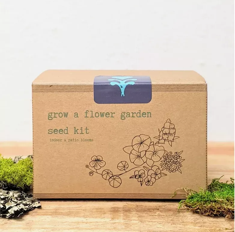 Pollinator Flower Garden Growing Kit w. with planters, soil pod & seeds for Viola, Petunia, Alyssum, Snapdragon & Nasturtium Blooms(Get Growing)