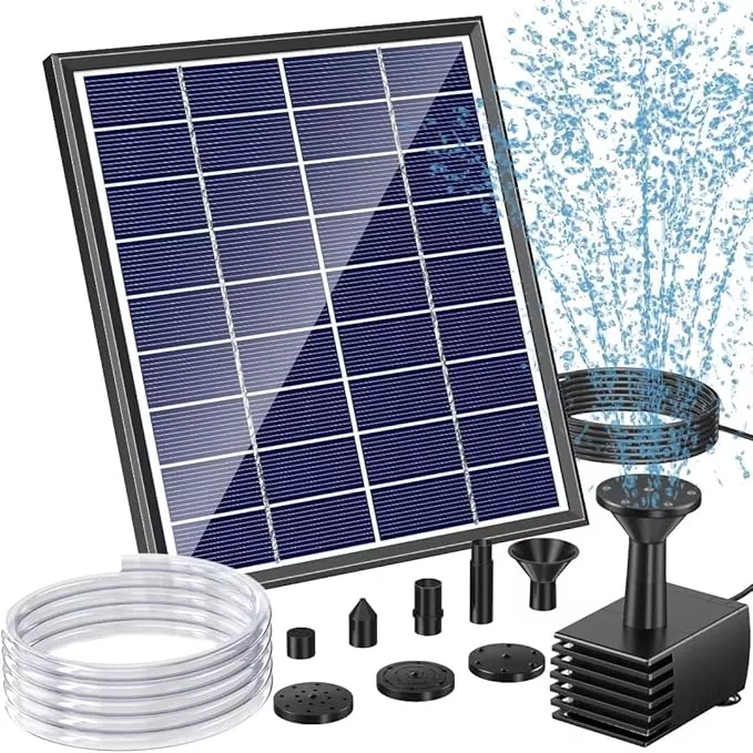 poposoap-solar-bird-bath-fountain-pump-6w-outdoor-solar-water-fountain-pump-bird POPOSOAP Solar Bird Bath Fountain Pump, 6W Outdoor Solar Water Fountain Pump for Bird Bath with 4ft Tubing & 5 Nozzles, DIY Solar Powered Water Fountain for Garden, Ponds, Pool and Fish Tank