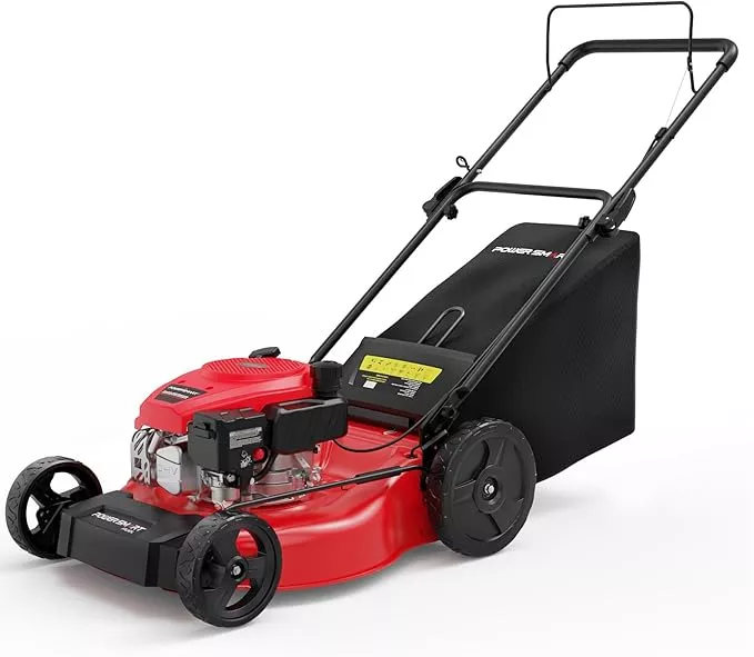 powersmart-21-inch-gas-push-lawn-mower-144cc-4-stroke-engine-with-easy-adjustabl PowerSmart 21-inch Gas Push Lawn Mower, 144cc 4-Stroke Engine with Easy Adjustable Cutting Height, High Wheels, 2-in-1 with Mulch, Bag