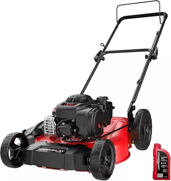 powersmart-gas-lawn-mower-21-with-b-s-125cc-engine-2-in-1-mulching-side-discharg PowerSmart Gas Lawn Mower 21" with B&S 125cc Engine, 2-in-1 Mulching and Side Discharge, Easy Assembly & Lightweight, Cordless Push Lawn Mowers for Garden Yard