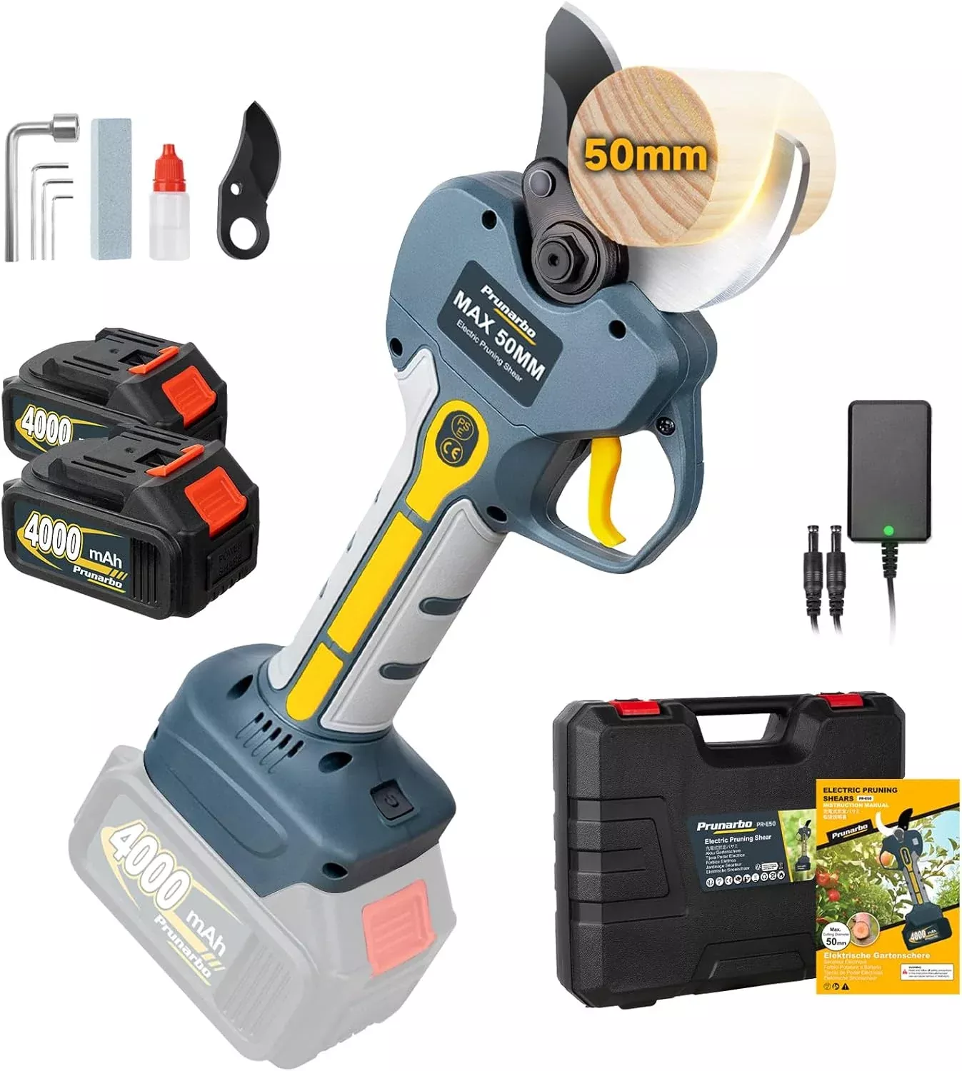 professional-electric-pruning-shears-brushless-cordless-compatible-with-makita-b Professional Electric Pruning Shears Brushless Cordless, Compatible with Makita Batteries 50mm(2 inch) Electric Pruner for Gardening Heavy Duty 8000mAh Battery Secateurs for Tree Trimming