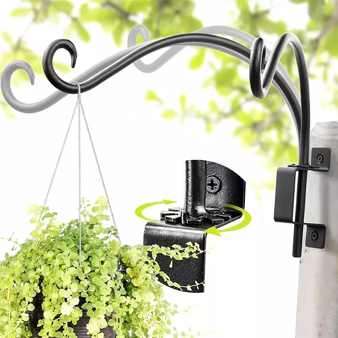 qiang-ni-swivel-plant-hanger-bracket-bird-feeder-hanger-outdoor-wall-mount-12-12 Qiang Ni Swivel Plant Hanger Bracket: Bird Feeder Hanger for Outdoor Wall Mount (12 - A, 12 Inch)