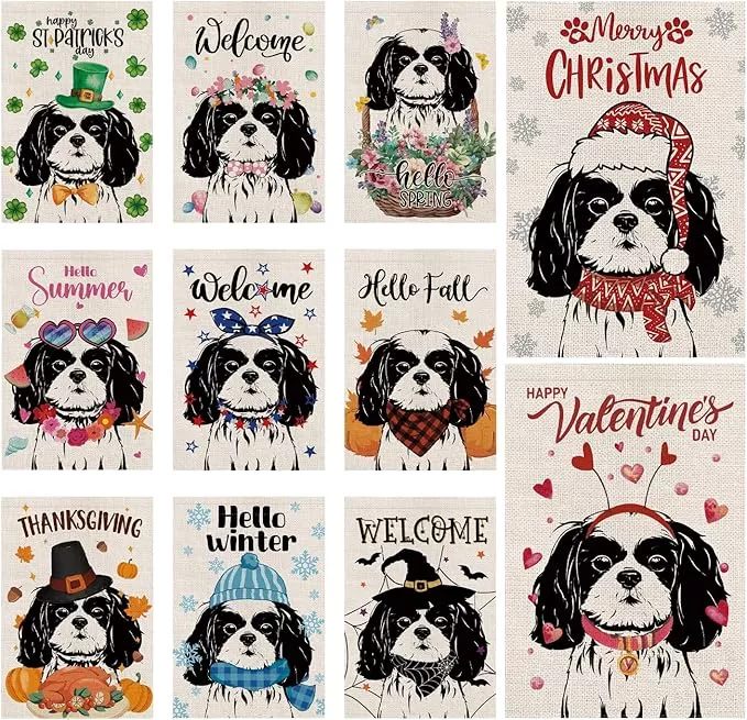 seasonal-garden-flags-shih-tzu-double-sided-flags-set-11-holiday-farmhouse-indoo Seasonal Garden Flags Shih Tzu Double Sided Flags Set of 11 Holiday Farmhouse Indoor Outdoor Yard Lawn Chrismtas Gifts Decorations 12.5x18 Inch