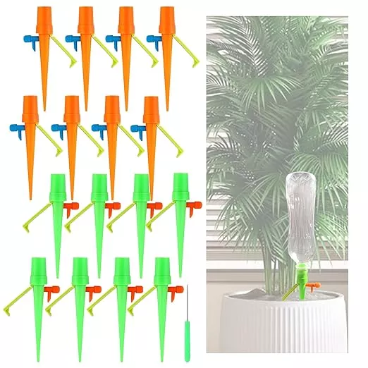 self-watering-planter-insert-devices-garden-automatic-watering-system-plant-wate Self Watering Planter Insert Devices, Garden Automatic Watering System, Plant Watering Spikes for Outdoor Plants, Potted Plant Watering System for Vacation(16 PCS)