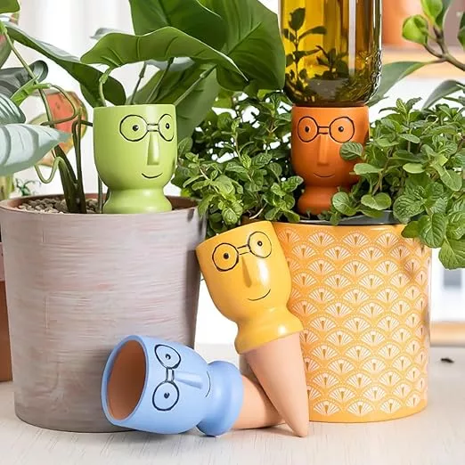 self-watering-spikes-plants-terracotta-slow-release-watering-system-vacation-pla Self Watering Spikes for Plants, Terracotta Slow Release Watering System - Vacation Plant Waterer, 4 Pack Owl Shape Automatic Plant Watering Devices for Indoor Outdoor Potted Plants