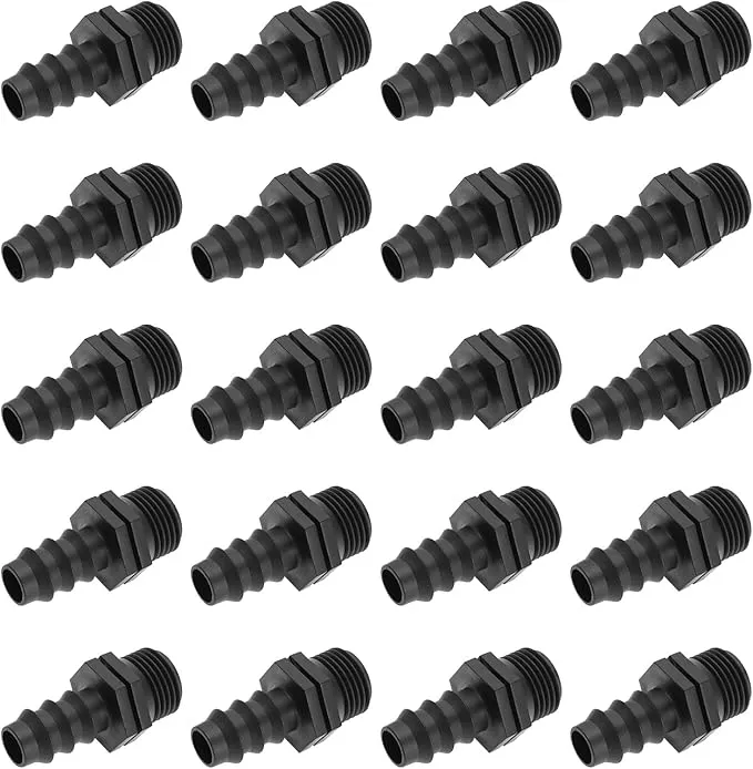 sing-f-ltd-20pcs-16mm-to-1-2-inch-couplings-irrigation-hose-connector-garden-hos SING F LTD 20pcs 16mm to 1/2 Inch Couplings Irrigation Hose Connector Garden Hose Connector Kit Barb Connector for Drip Irrigation System Garden Pipe Fitting