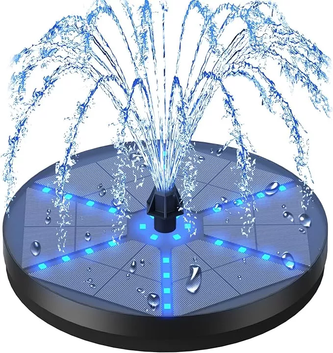 solar-bird-bath-fountains-upgraded-4w-solar-powered-water-fountain-pump-with-7-n Solar Bird Bath Fountains Upgraded, 4W Solar Powered Water Fountain Pump with 7 Nozzles & 4 Fixers, 4000 Battery, 7 Colors LED Light for Garden, Pond, Pool, Fish Tank, and Outdoor