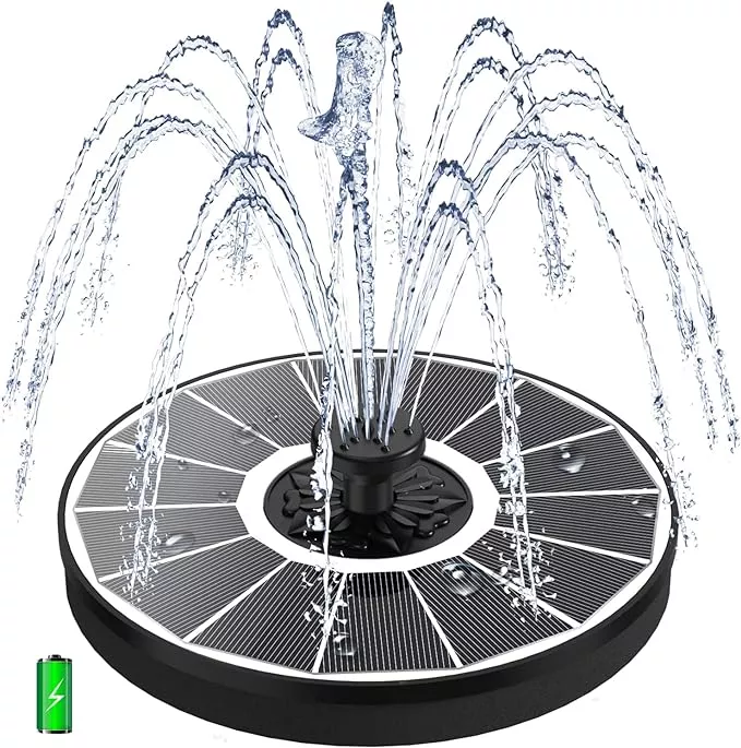 solar-fountain-pump-with-2000-mah-battery-backup-works-in-shade-3-5-w-glass-sola Solar Fountain Pump with 2000 mAh Battery Backup Works in Shade, 3.5 W Glass Solar Powered Water Fountain with 7 Nozzles, Floating Solar Fountain for BirdBath, Garden, Outdoor, Patio-White