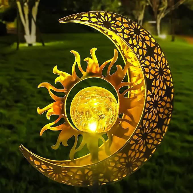 solar-garden-statues-outdoor-decor-moon-sun-figurine-light-stake-housewarming-or Solar Garden Statues Outdoor Decor, Moon Sun Figurine Light Stake, Housewarming Ornament for Patio, Lawn, Yard, Pathway - Unique Gift Ideas for Gardening Mom Grandma