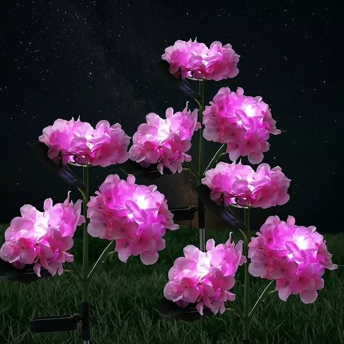 solar-lights-outdoor-decorative-3-pack-hydrangea-solar-garden-stake-lights-water Solar Lights Outdoor Decorative - 3 Pack Hydrangea Solar Garden Stake Lights Waterproof,Two Lightning Modes & Enlarged Solar Panel (Pink)