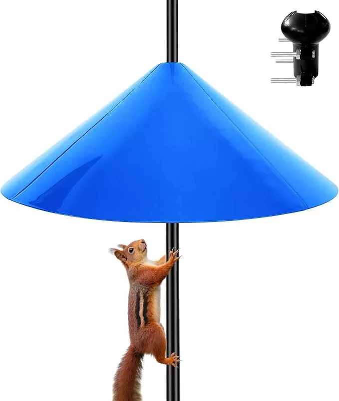 squirrel-baffle-bird-feeder-pole-19-inch-baffles-guard-outdoor-squirrel-proof-bi Squirrel Baffle for Bird Feeder Pole, 19 Inch Baffles Guard for Outdoor, Squirrel Proof Bird Feeders Baffle, Shepherd's Hook for Outside (Blue)