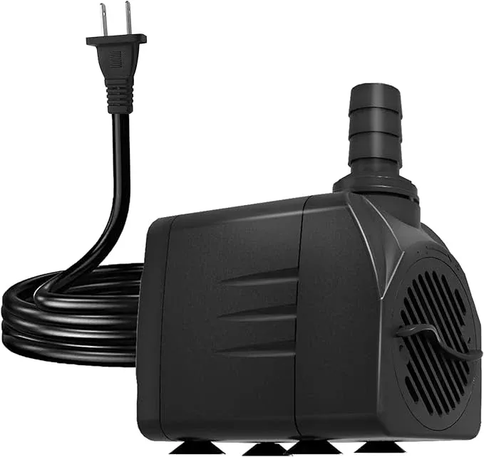 Submersible Pump 198GPH (800 L/H 15W) Ultra Quiet with Dry Burning Protection 5.2ft High Lift for Fountains, Hydroponics, Ponds, Aquariums & More…