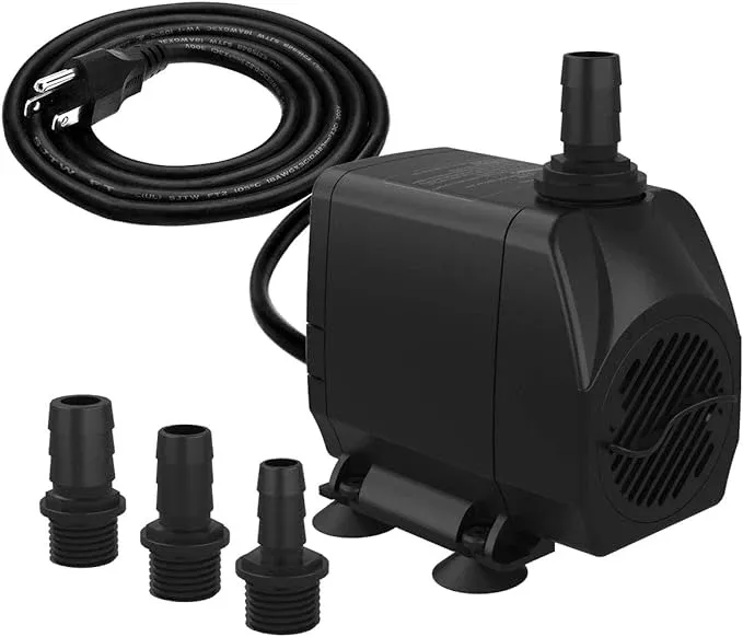 submersible-pump-660gph-2500l-h-45w-ultra-quiet-with-dry-burning-protection-8-2f Submersible Pump 660GPH (2500L/H 45W) Ultra Quiet with Dry Burning Protection 8.2ft High Lift for Fountains, Hydroponics, Ponds, Aquariums & More…