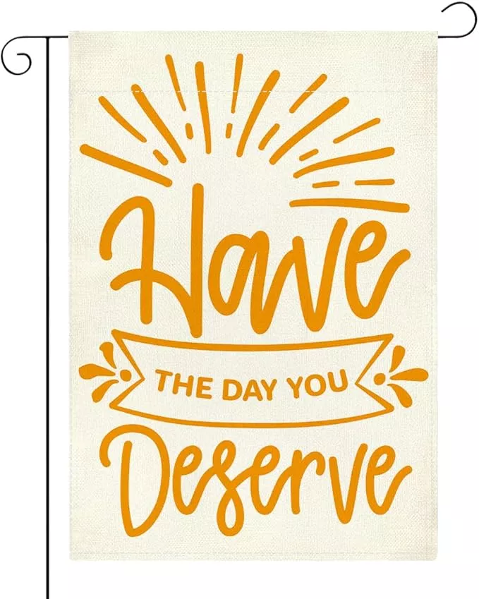 summer-garden-flag-motivational-signs-have-day-you-deserve-decorations-small-dou Summer Garden Flag Motivational Signs Have The Day You Deserve Decorations Small Double Sided Burlap art Stained Glass Style Garden Flags 12 x 18 Inch for Outside