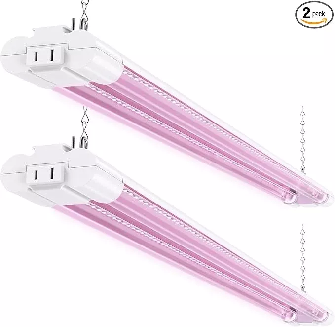 Sunco 3ft Grow Light LED, 30W, Full Spectrum, for Seed Starting, Seedling, Indoor Plants, Plug in Suspended Fixture, Link Up to 5, Inline Switch, UL/ETL 2 Pack