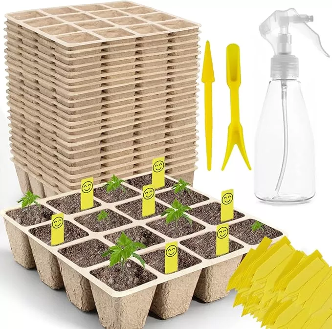 tcbwfy-biodegradable-seedling-trays-20-pack-320-cells-ideal-indoor-outdoor-plant TCBWFY Biodegradable Seedling Trays, 20 Pack, 320 Cells, Ideal for Indoor and Outdoor Planting, Mint, Lavender, Rose