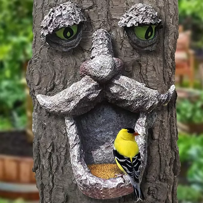 tree-face-bird-feeder-tree-faces-decor-outdoor-old-man-with-glowing-eyes-in-dark Tree Face Bird Feeder,Tree Faces Decor Outdoor,Old Man with Glowing Eyes in Dark,Wild Bird Feeder,Tree Yard Art Sculpture,Whimsical Garden Spring Decor