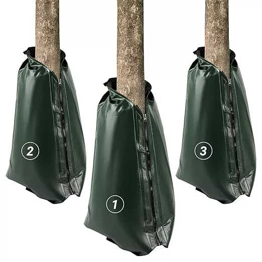 Tree Watering Bags 20 Gallon, Slow Release Gator Bags for Trees, Durable PVC Tree Drip Irrigation Bags with Heavy Duty Zipper, Deep Root Targeting - 10 Pack