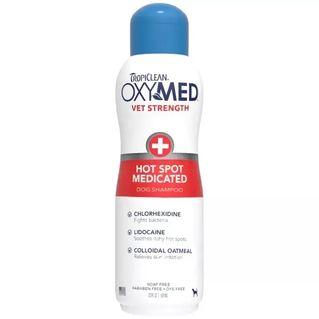 Tropiclean, OXYMED Hot Spot Medicated Dog Shampoo, 20 oz