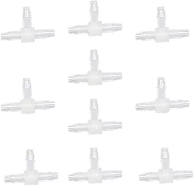 unifizz-t-piece-hose-equal-paths-tube-accessories-25mm-equal-paths-plastic-hose- Unifizz T - Piece Hose Equal Paths Tube Accessories,25mm Equal Paths Plastic Hose Tube Connector For Cooling Watering Irrigation, Transparent, 10Pcs
