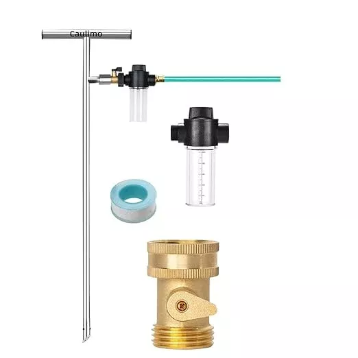 [Upgrade Design] Tree Watering Spike,Caulimo Deep Root Watering Tool Root Waterer Root Irrigator Tree Watering System Root Feed for Plants Trees Bushes Shrubs Made of Stainless Steel with Brass Valve