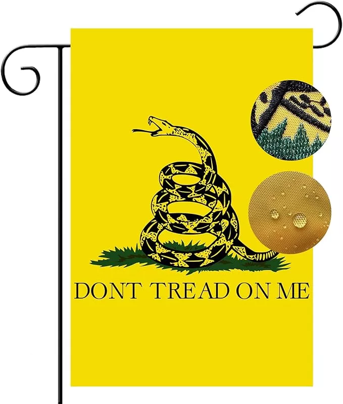 us-embroidered-dont-tread-on-me-garden-flag-double-sided-12x18-inch-american-gad US Embroidered Dont Tread On Me Garden Flag Double Sided 12x18 Inch American Gadsden Yard Lawn Garden Flags Banner Heavy Duty Vivid Color