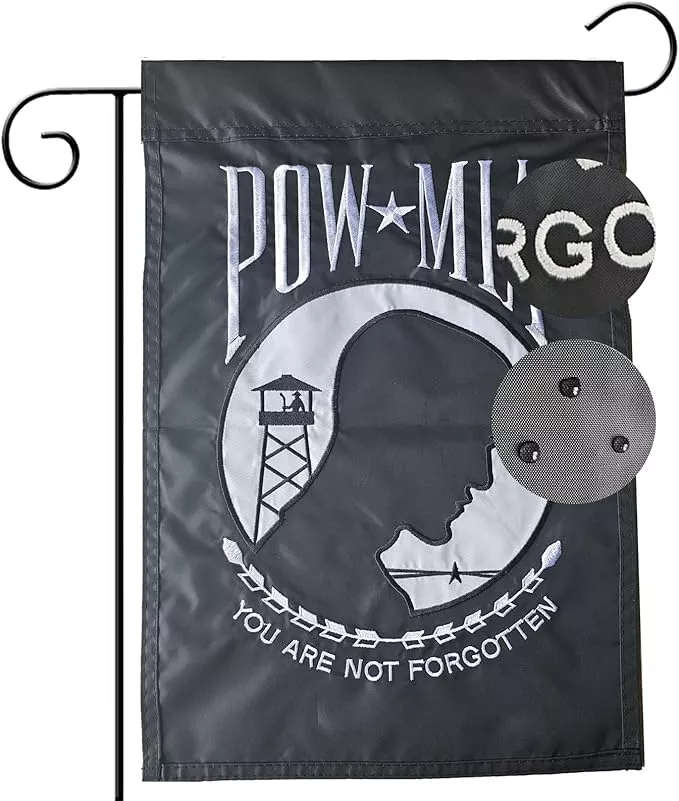 us-embroidered-pow-mia-garden-flag-double-sided-12x18-inch-yard-lawn-garden-flag US Embroidered Pow Mia Garden Flag Double Sided 12x18 Inch Yard Lawn Garden Flags Banner Heavy Duty Vivid Color