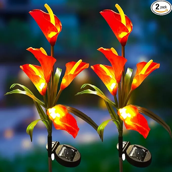 veesee-solar-garden-stake-lights-2-pack-multi-color-changing-led-calla-lily-ligh Veesee Solar Garden Stake Lights, 2 Pack Multi-Color Changing LED Calla Lily Lights - Solar Powered for Patio, Lawn, Garden, Yard, Grave Decoration