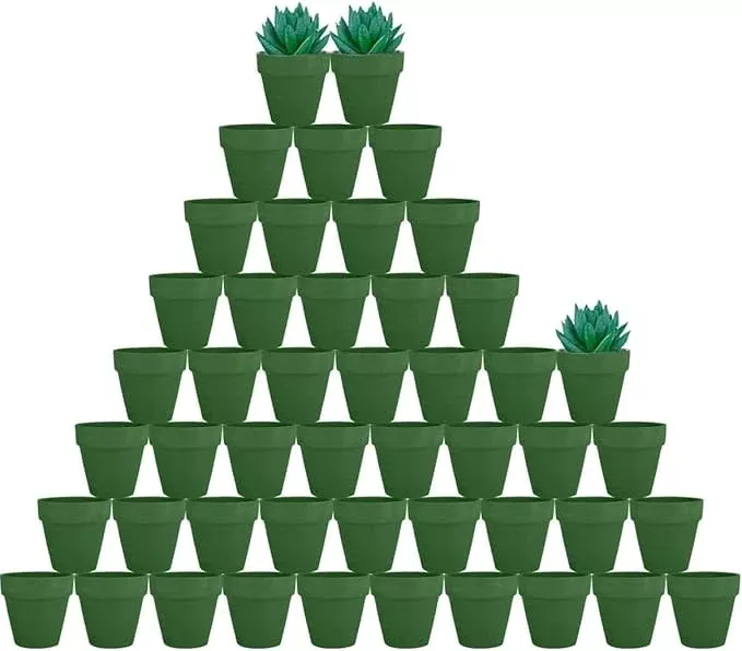 vensovo-48-pcs-2-tiny-terracotta-terra-cotta-pots-with-drainage-green-small-mini vensovo 48 Pcs 2" Tiny Terracotta & Terra Cotta Pots with Drainage - Green Small Mini Clay Ceramic Pottery Planter Ideal for Indoor/Outdoor Plants, Crafts, Wedding Favors