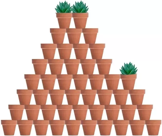 vensovo-48-pcs-2-tiny-terracotta-terra-cotta-pots-with-drainage-small-mini-clay- vensovo 48 Pcs 2" Tiny Terracotta & Terra Cotta Pots with Drainage - Small Mini Clay Ceramic Pottery Planter Ideal for Indoor/Outdoor Plants, Crafts, Wedding Favors