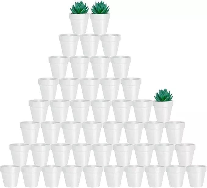 vensovo-48-pcs-2-tiny-terracotta-terra-cotta-pots-with-drainage-white-small-mini vensovo 48 Pcs 2" Tiny Terracotta & Terra Cotta Pots with Drainage - White Small Mini Clay Ceramic Pottery Planter Ideal for Indoor/Outdoor Plants, Crafts, Wedding Favors