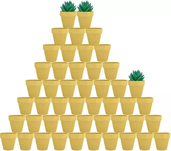 vensovo-48-pcs-2-tiny-terracotta-terra-cotta-pots-with-drainage-yellow-small-min vensovo 48 Pcs 2" Tiny Terracotta & Terra Cotta Pots with Drainage - Yellow Small Mini Clay Ceramic Pottery Planter Ideal for Indoor/Outdoor Plants, Crafts, Wedding Favors