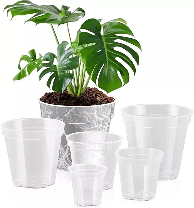 vesici-large-size-clear-nursery-pots-variety-pack-plant-pots-with-drainage-holes Vesici Large Size Clear Nursery Pots Variety Pack Plant Pots with Drainage Holes Planters for Indoor Plants Flexible Transparent Plastic Plant Bottle Succulents(12 Pcs,5/7/9 Inch)
