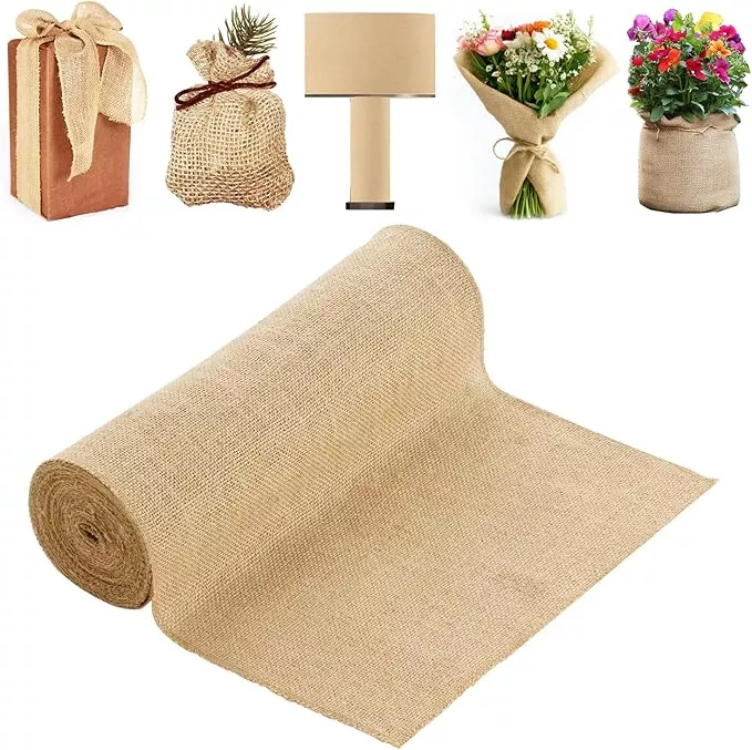 VEVOR Burlap Fabric Roll, 14” x 30 ft High Density Natural Jute Fiber Material for Outdoor Plant Care, Tree Wrap Roll, Decor, DIY Crafts, Wedding, Garden Weed Barrier, Plants & Trees Winter Covering