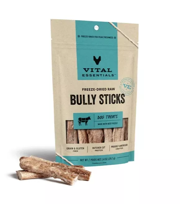 Vital Essentials, Freeze-Dried Raw Bully Stick Dog Treats, 1.4 oz
