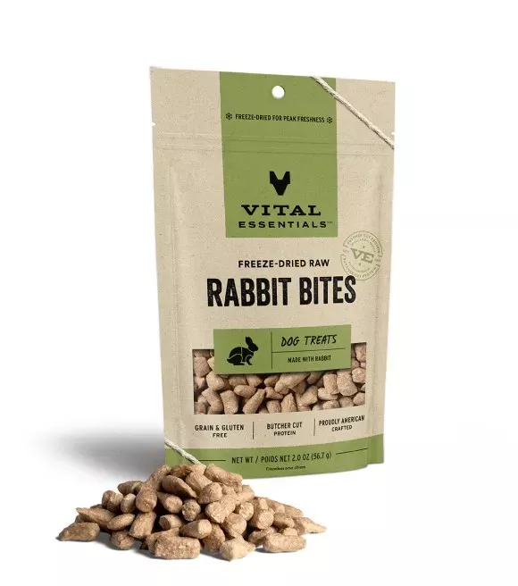 Vital Essentials, Freeze-Dried Raw Rabbit Bites Dog Treats, 2 oz