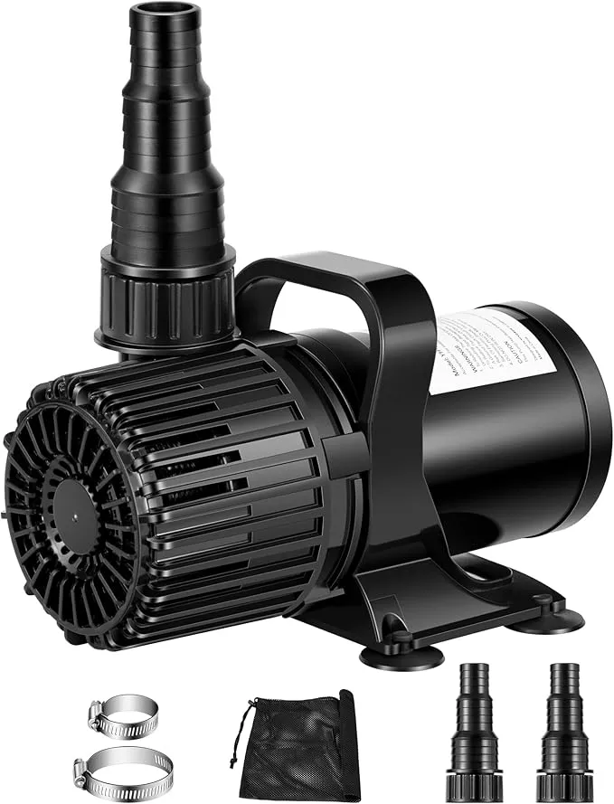 vivosun-1600-gph-submersible-water-pump-with-barrier-bag-100w-pond-pump-ultra-qu VIVOSUN 1600 GPH Submersible Water Pump with Barrier Bag, 100W Pond Pump, Ultra Quiet Aquarium Pump with 14FT. Lift Height for Pond, Waterfall, Fish Tank, Statuary, Hydroponic
