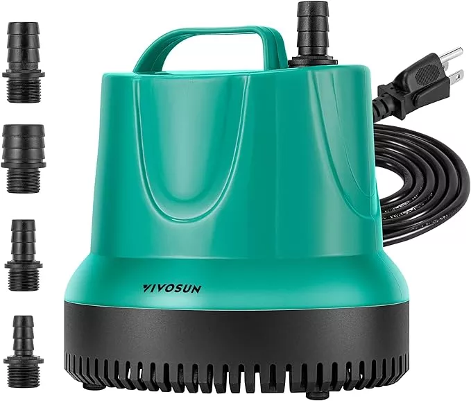 vivosun-850gph-60w-submersible-pump-fish-tank-pond-aquarium-hydroponic-systems-w VIVOSUN 850GPH 60W Submersible Pump for Fish Tank, Pond, Aquarium, Hydroponic Systems with 5ft Power Cord and 4 Nozzles Blue