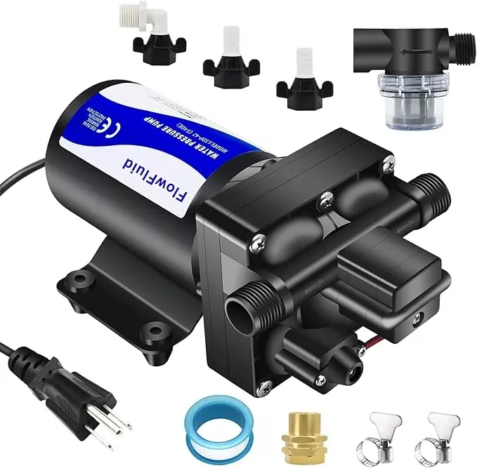water-pressure-booster-diaphragm-pump-110v-ac-house-70psi-5gpm-water-transfer-pu Water Pressure Booster Diaphragm Pump 110V AC for House,70PSI 5GPM Water Transfer Pump with Plug,On Demand 4-Chamber Self-Priming Water Pump with Filter for Bathroom Kitchen Irrigation Spray