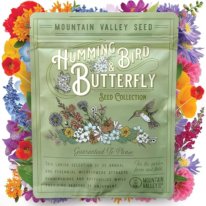 wildflower-seeds-bulk-2-oz-80-000-seeds-butterfly-hummingbird-mix-with-23-non-gm Wildflower Seeds Bulk, 2 Oz. 80,000+ Seeds – Butterfly & Hummingbird Mix with 23 Non-GMO Varieties – Pollinator Flower Seed for Planting