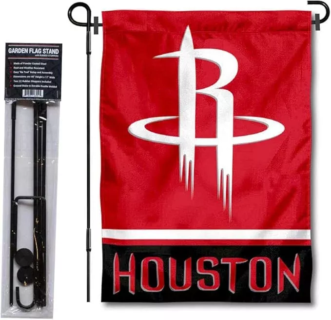 wincraft-houston-rockets-garden-flag-with-stand-holder WinCraft Houston Rockets Garden Flag with Stand Holder