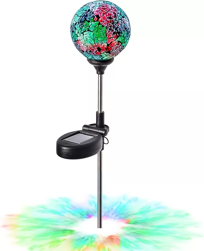 wnp-solar-powered-lights-outdoor-decorative-waterproof-mosaic-solar-garden-stake WNP Solar Powered Lights Outdoor Decorative Waterproof Mosaic Solar Garden Stakes Multi Color Crackle Glow Glass Ball Lights for Patio Pathway Yard
