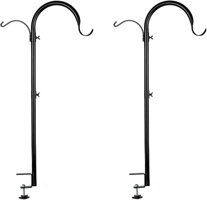 wosibo-2-pack-three-span-deck-hook-37-inches-deck-bird-feeder-pole-hanging-baske WOSIBO 2 Pack Three Span Deck Hook, 37 Inches Deck Bird Feeder Pole, Hanging Baskets Porch Multi-Hook for Deck Kit with Three Branches for Plant Hangers, Lanterns, Wind Chimes and More